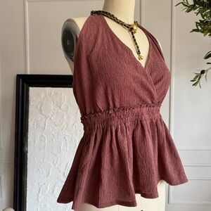 Elegant Mauve Sleeveless Blouse